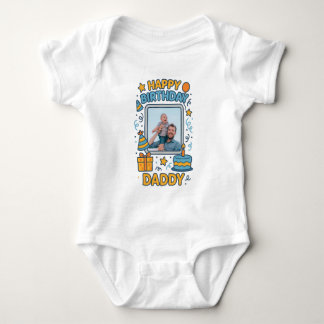 HAPPY BIRTHDAY DADDY BABY CLOTHES CUSTOM PHOTO BODYSUIT
