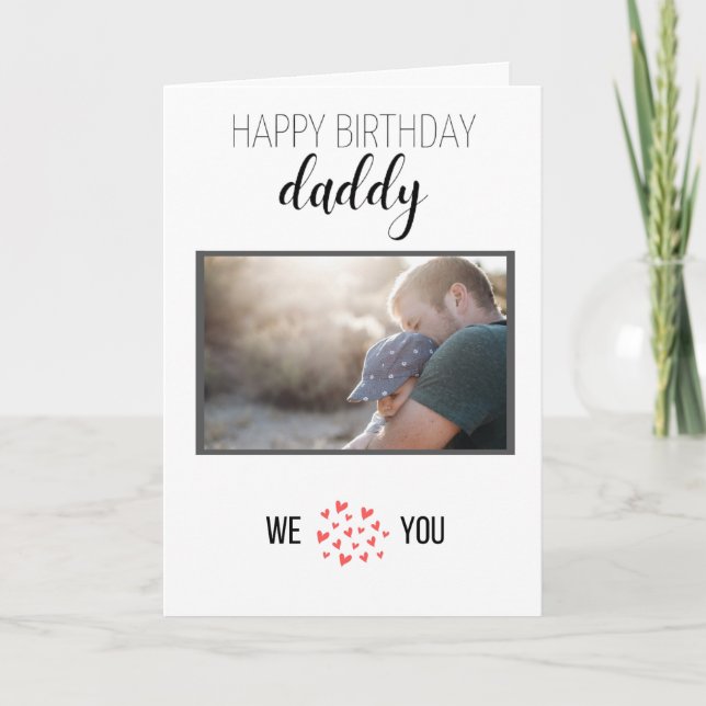 HAPPY BIRTHDAY DADDY CARD CUSTOM PHOTO AND TEXT (Front)