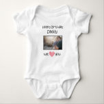 HAPPY BIRTHDAY DADDY CUSTOM TEXT AND PHOTO BABY BODYSUIT<br><div class="desc">"Happy Birthday Daddy" baby clothes collection, designed to make your little one's daddy's birthday even more special! These adorable and charming outfits are perfect for celebrating and creating lasting memories with the best dad in the world. Tag : fathers day, daddy, best dad ever, birthday, dad, best dad, happy fathers...</div>
