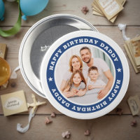 Happy Birthday Daddy Modern Simple Custom Photo