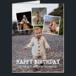 Happy Birthday Daddy Photo Collage Big Card<br><div class="desc">Huge birthday card printed with four of your own photos in a collage. As an overlay,  a quirky font white saying happy birthday and,  beneath,  you can add whose birthday it is. Perfect for parents and grandparents' birthdays.</div>