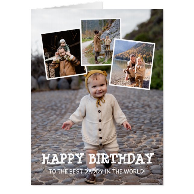 Happy Birthday Daddy Photo Collage Big Card (Front)