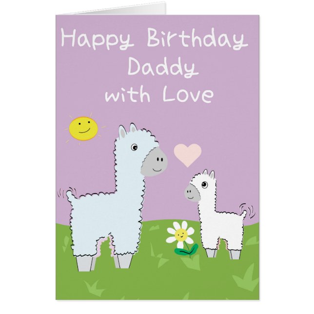 Happy Birthday Daddy With Love - Birthday Card (Front)