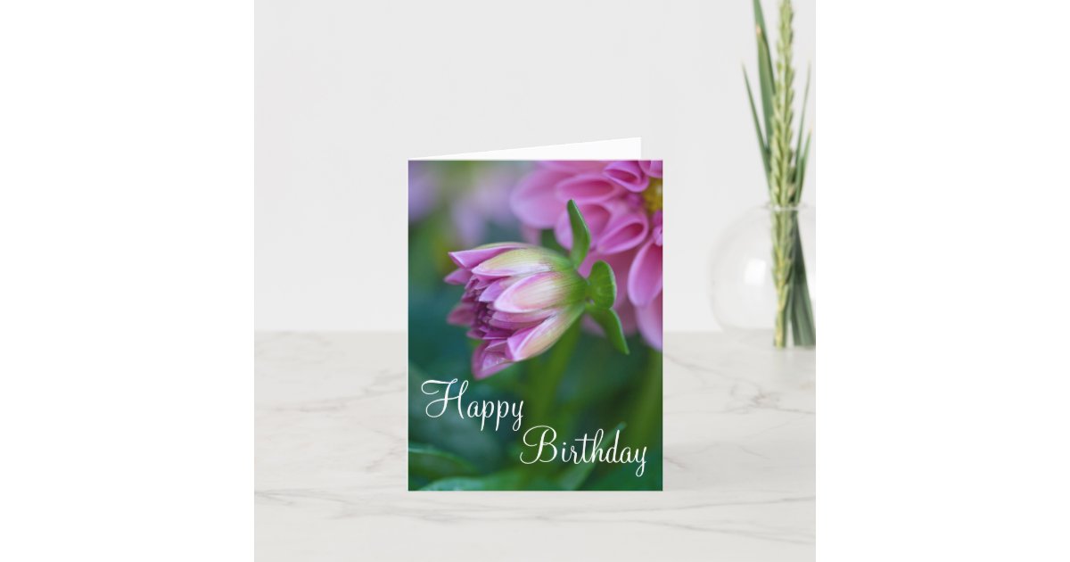 Happy Birthday Dahlia Card | Zazzle