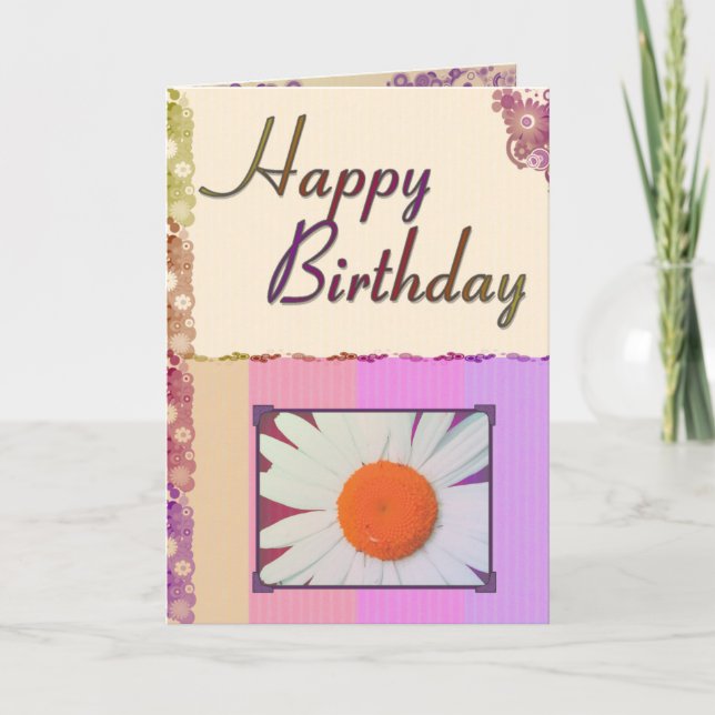 Happy Birthday Daisy Card (Front)