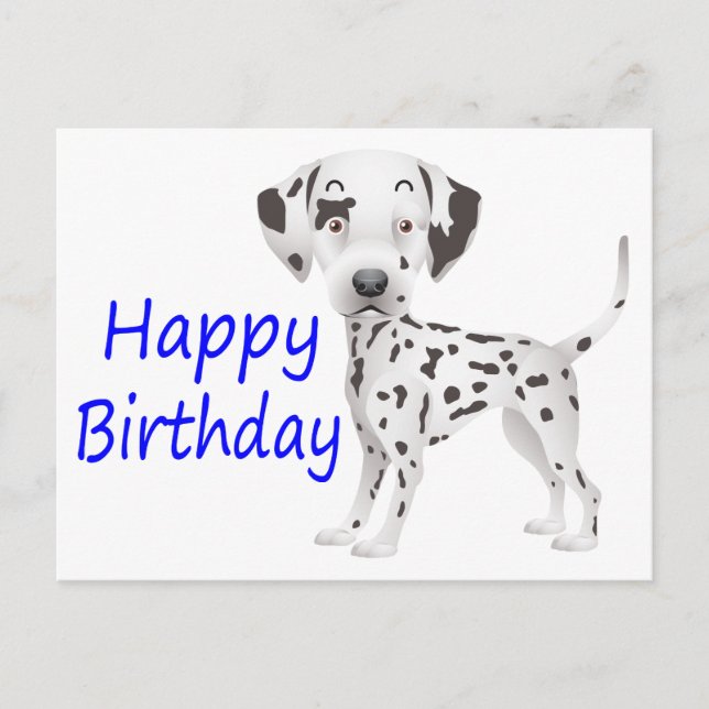 Happy Birthday Dalmatian Puppy Dog Postcard (Front)