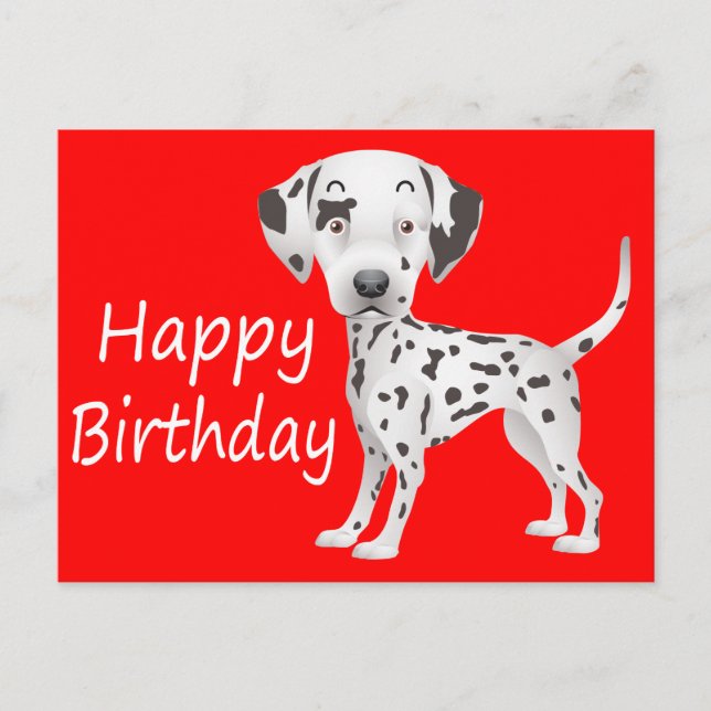 Happy Birthday Dalmatian Puppy Dog Postcard (Front)