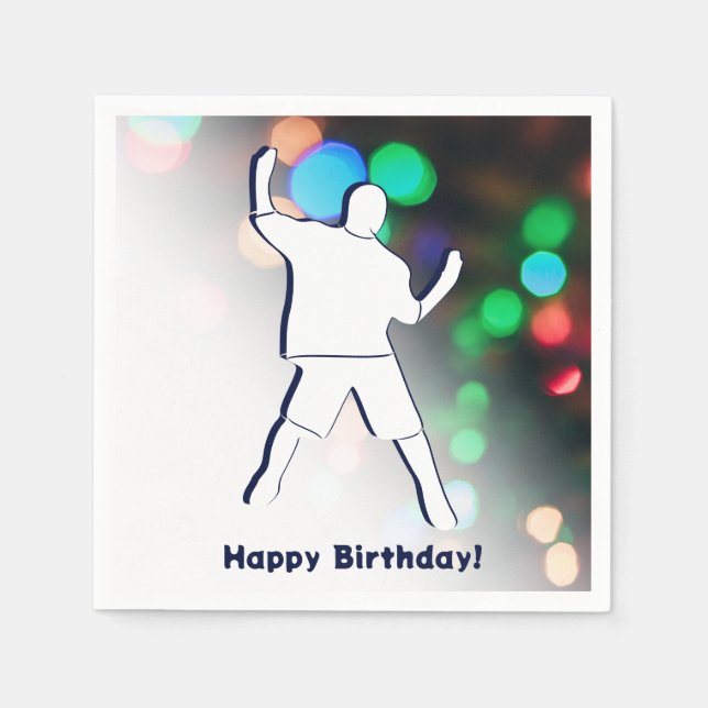 Happy Birthday Dance Party Lights Paper Napkins (Front)