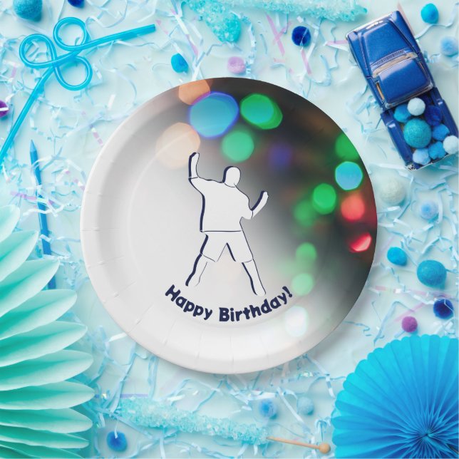 Happy Birthday Dance Party Lights Paper Plates (Party)
