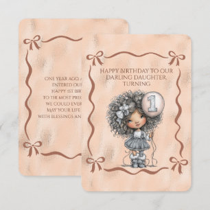 Happy Birthday Darling Daughter Turning 1 Invitation