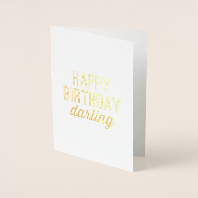 Happy Birthday Darling Foil Card (Front)