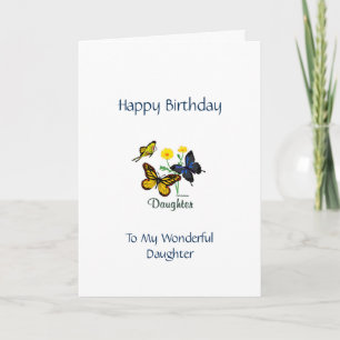 Happy Birthday Daughter - Butterflies Card
