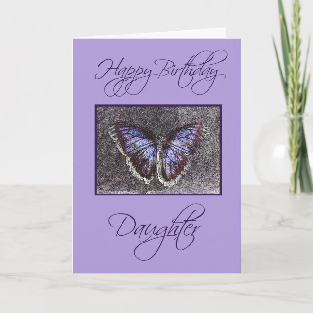 Happy Birthday Daughter-Butterfly/purple Card (Front)