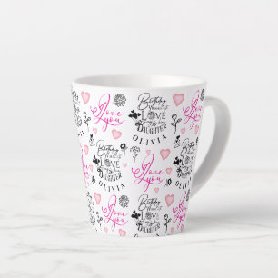 Happy Birthday Daughter Custom Name Latte Mug
