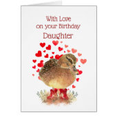 Happy Birthday Daughter Cute Duck Red Boots (Front)