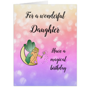 Happy Birthday Daughter Fairy design Cards