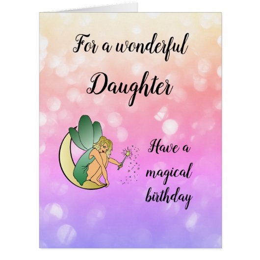 Happy Birthday Daughter Fairy design Cards (Front)