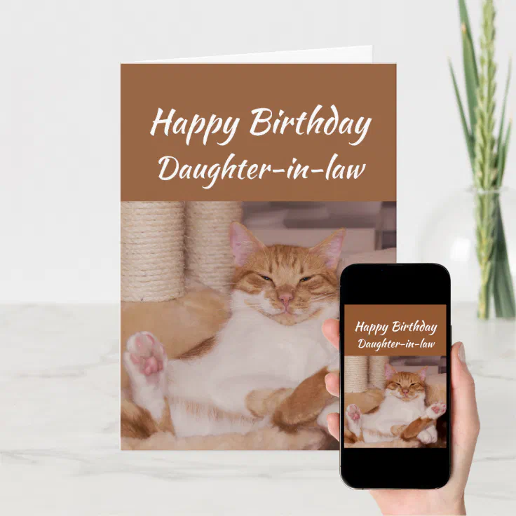 Happy Birthday Daughter-in-law Celebrate Funny Cat Card | Zazzle Happy Birthday Daughter-in-law Celebrate Funny Cat Card | Zazzle