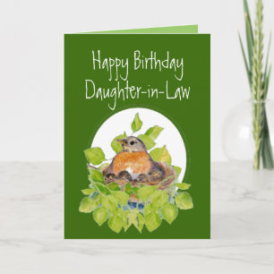 Happy Birthday Daughter-in-Law Robin on Nest Card