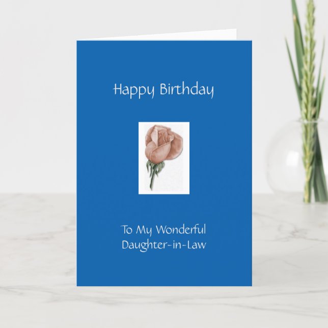 Happy Birthday Daughter-in-Law - Rose Card (Front)