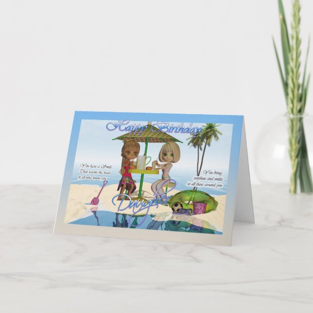 Happy Birthday Daughter Moonies Cutie Pie Beach Co Card (Front)