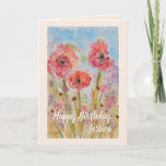 Happy Birthday Daughter Personalized Card<br><div class="desc">Beautiful Poppy Flower Abstract Watercolor Card. Handpainted watercolor artwork. Inside message fully customizable.</div>