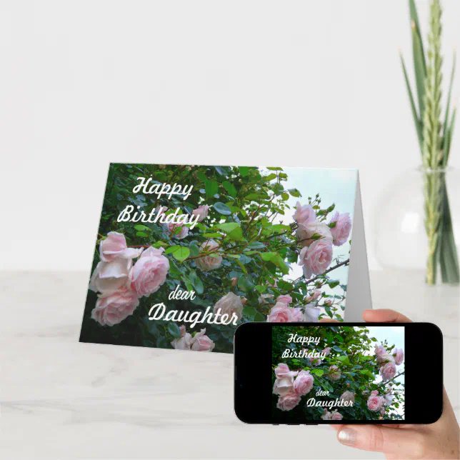 Happy BirthdayDaughter/Pink Roses Card Zazzle