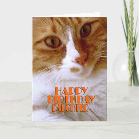 Happy Birthday Daughter Sweet Cat Card Zazzle Com