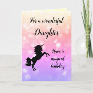 Happy Birthday Daughter Unicorn design Card