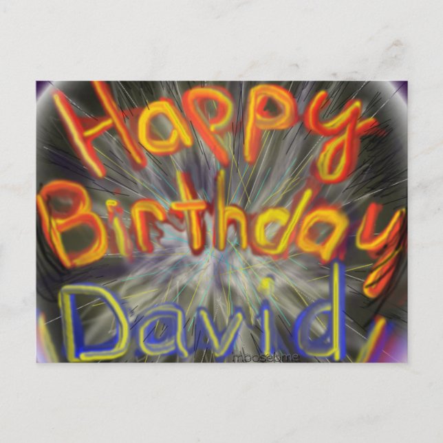 Happy Birthday David 2014 Postcard (Front)