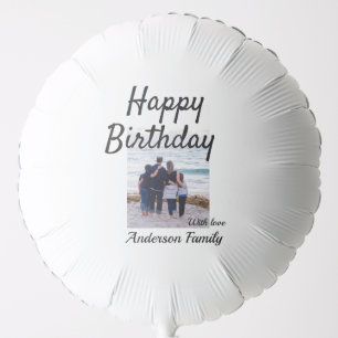 Happy birthday day photo family name elegant class balloon