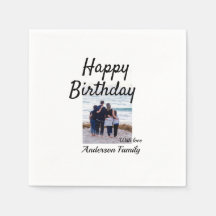 Happy birthday day photo family name elegant class