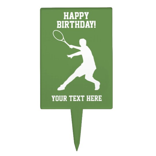 Happy Birthday Day Tennis Theme Custom Cake Topper Zazzle Com
