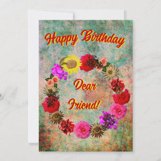 Happy Birthday Dear Friend Birthday Card