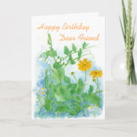 Happy Birthday Dear Friend Vegetables Peas