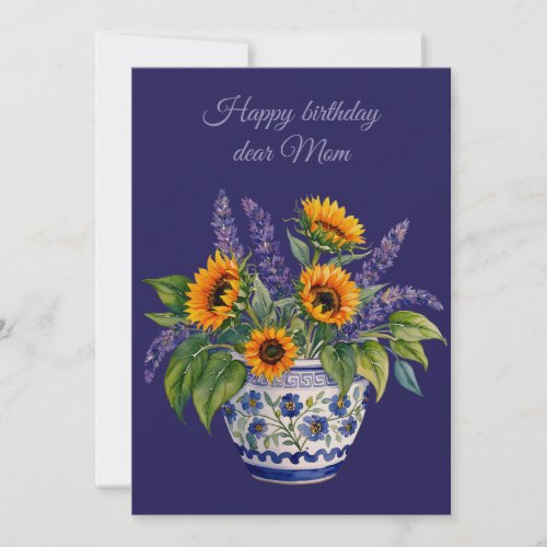 Happy birthday dear Mom & bouquet of flowers