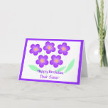 Happy Birthday Dear Sister Card<br><div class="desc">Contemporary flower card for a dear Sister,  add names and any extra message,  or change the relative/recipient</div>