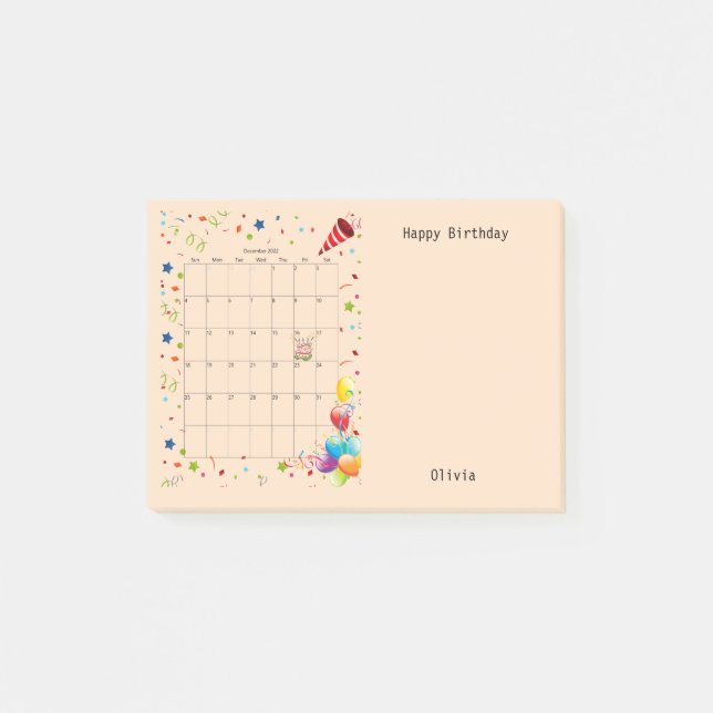 Happy Birthday December 2022 Notes (Front)