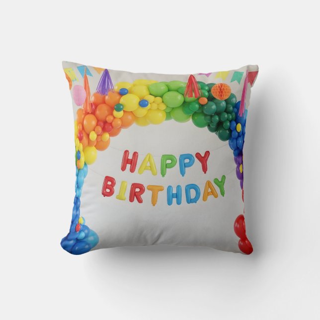 Happy Birthday decoration Throw Pillow (Front)