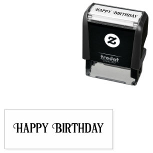 Happy Birthday Decorative Font Template Self-inking Stamp