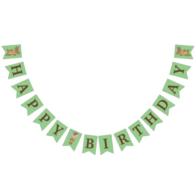 Happy Birthday Deer Party Bunting Flags (All)