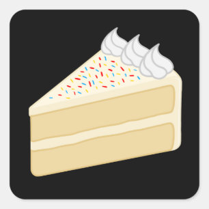 Happy Birthday Delicious Vanilla Cake Square Sticker