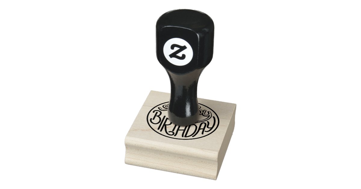 Happy Birthday design Rubber Stamp | Zazzle