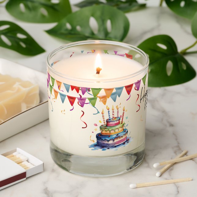 Happy Birthday Design Scented Jar Candle (Lit)
