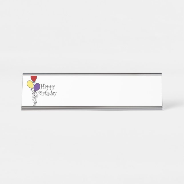Happy Birthday Desk Name Plate (Front)