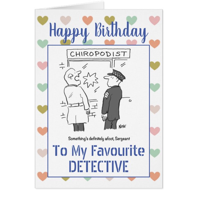 Happy Birthday Detective Cards (Front)