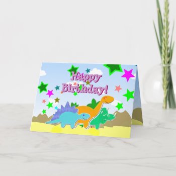Happy Birthday Dinos Card by dinoshop at Zazzle