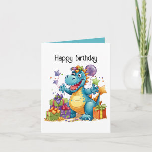 Happy Birthday Dinosaur boys customizable  Card