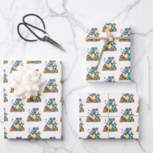 Happy Birthday Dinosaur boys customizable Wrapping Paper Sheets