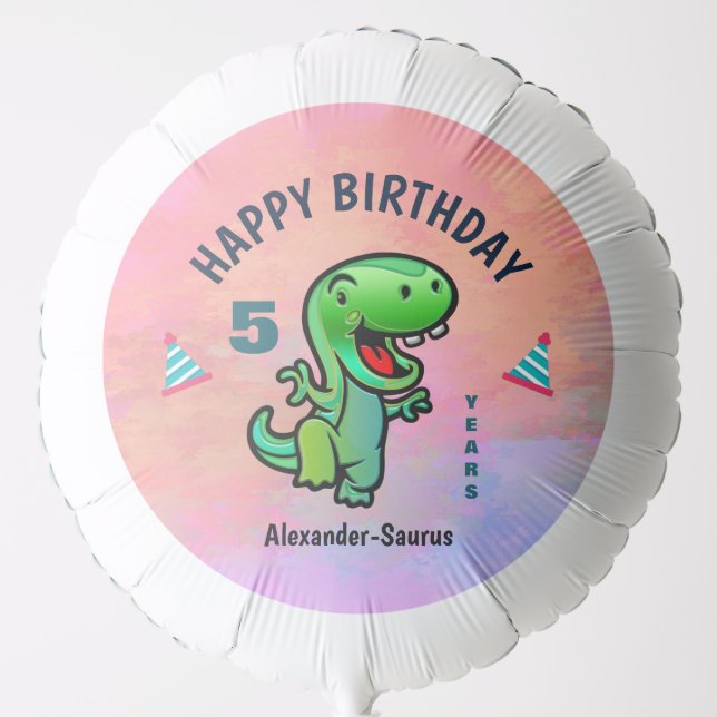  Happy Birthday Dinosaur Child Kids Personalize Balloon (Front)